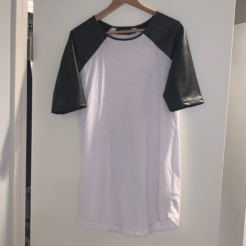 MINKPINK leather sleeve dress
